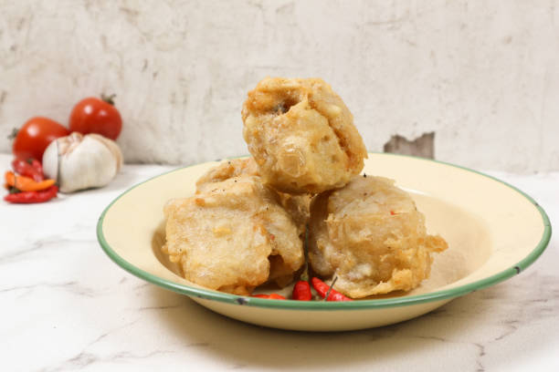 istock Delicious Fried Tofu Balls on a Plate 2194539462