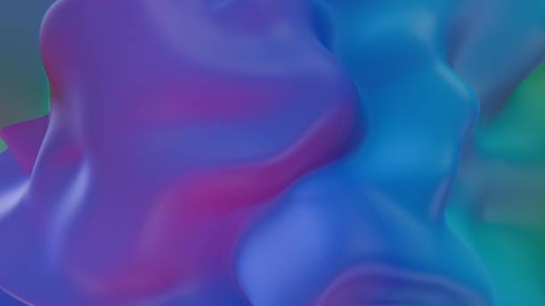 Abstract Fluid Shape with Gradient Colors in Blue and Pink