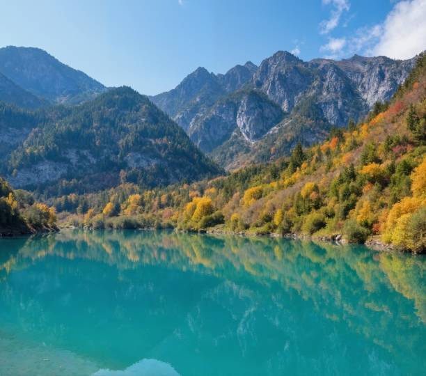 istock Autumn lake and mountain scenery 2194541021