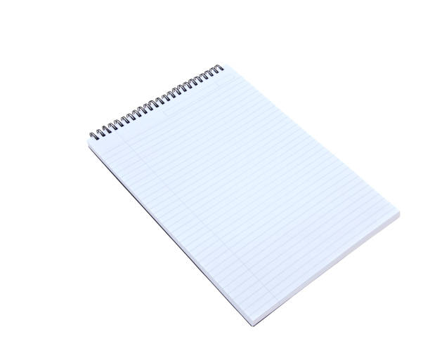 istock Top view of a blank lined spiral notebook isolated on a white background 2194541384