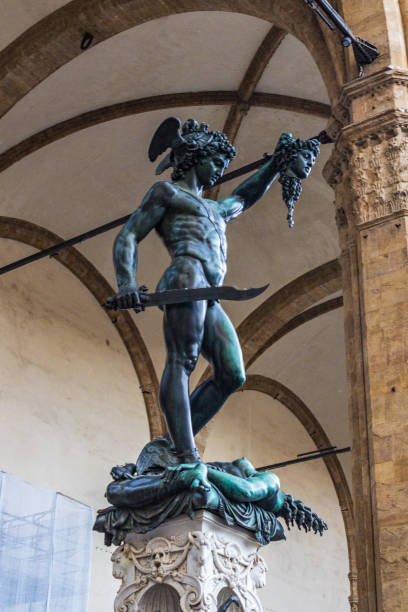 istock Bronze Statue Depicting Perseus Victorious Over Medusa in Renaissance Setting 2194551235