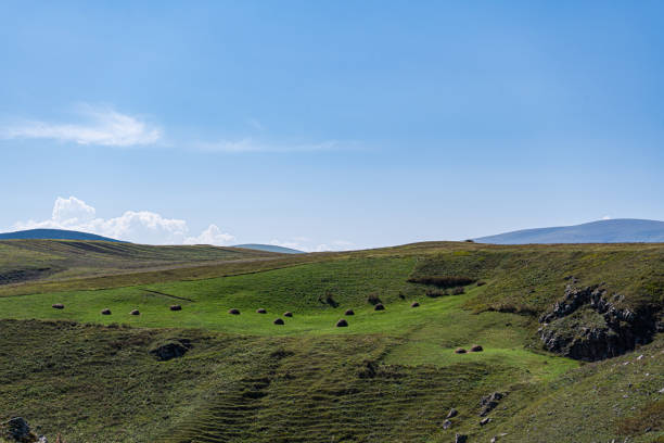 Rural landscape with canyon and river close to Tsalka town in Shida Kartli region in Georgia