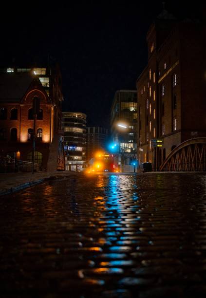 istock Lights on wet street 2194557955
