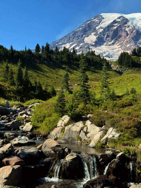 istock Mount Rainier with Waterfalls and Stream 2194564563