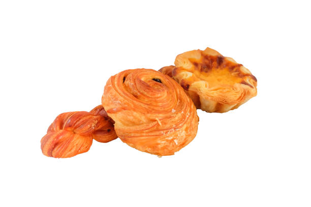 istock freshly baked pastries, bakery products on white background. 2194565277