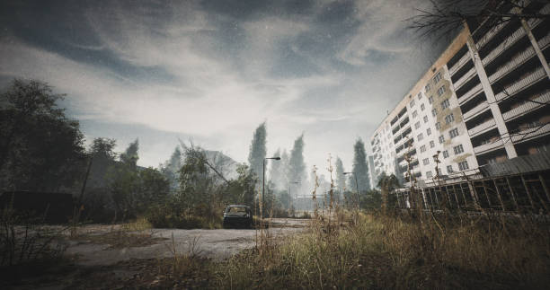 istock Abandoned Pripyat Central Zone in Overgrown Natural Surroundings 2194565936