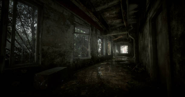istock Abandoned Building Corridor Overgrown with Vegetation 2194565944