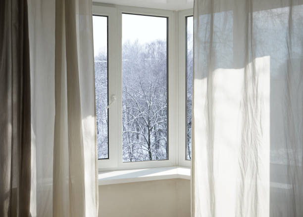 istock View from the window on a winter landscape. 2194566544
