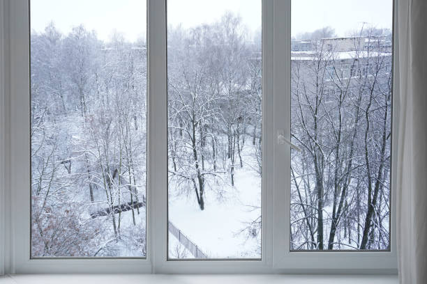 istock View from the window on a winter landscape. 2194566572