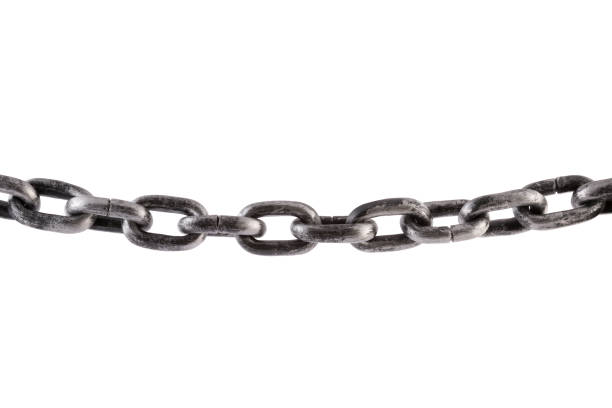 istock Old metal chain isolated on white background with clipping path 2194569192