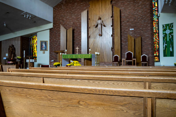 istock Interior view of a historic church. 2194569693