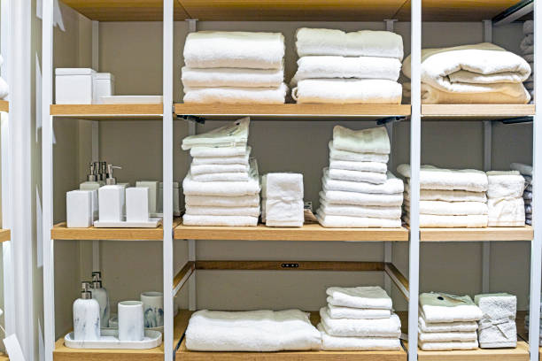 istock stylish modern wardrobe with things laid out on shelves 2194571506