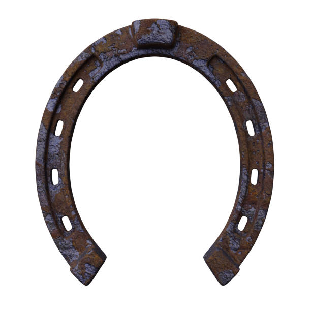Horseshoe isolated on white, talisman good luck and fortune symbol, 3d render