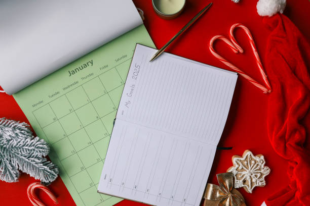 istock Girl writes goals for 2025, planning 2194575806
