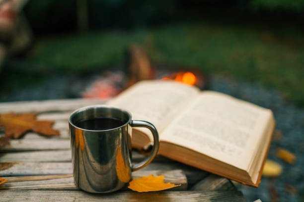 istock Book, thermos and fire, cozy autumn 2194577450
