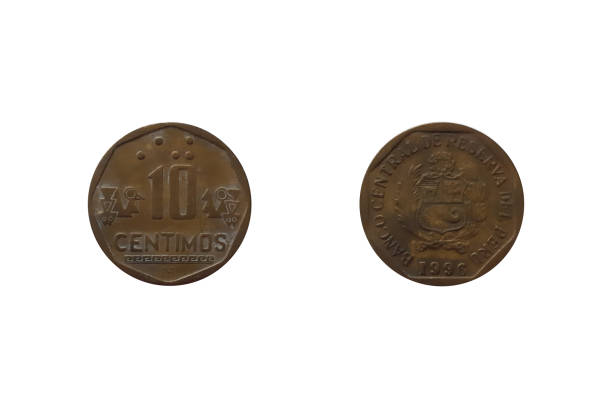 istock 10 Centimos 1996 With Braille. Peru coin 2194582967