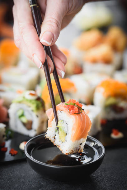 istock Served fresh and colorful sushi 2194588962