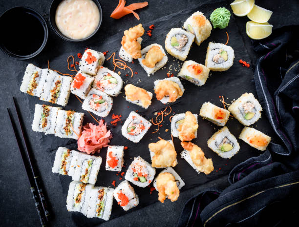 istock Served fresh and colorful sushi 2194588988