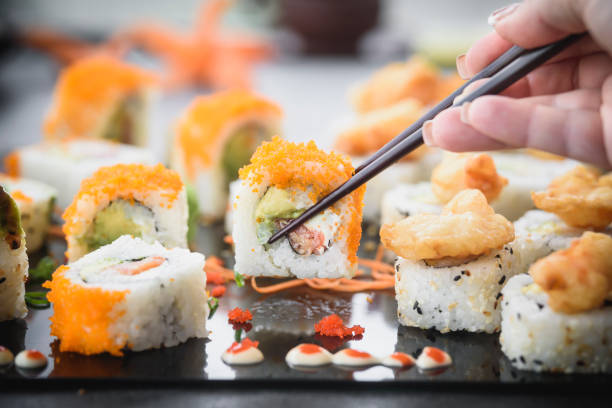 istock Served fresh and colorful sushi 2194588989