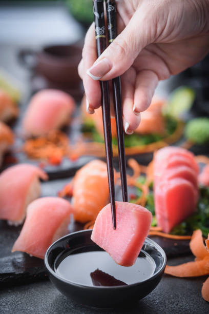 istock Served fresh and colorful sushi 2194589122