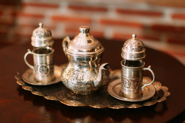 istock Elegant Traditional Turkish Tea Copper Set 2194592659