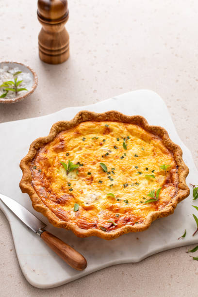 istock Salmon and cheese quiche freshly baked for breakfast 2194599284