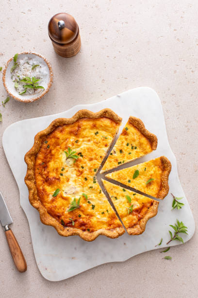 istock Salmon and cheese quiche freshly baked for breakfast 2194599296