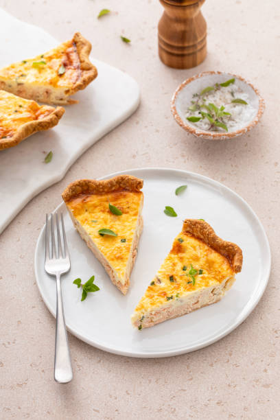istock Salmon and cheese quiche freshly baked for breakfast 2194599300