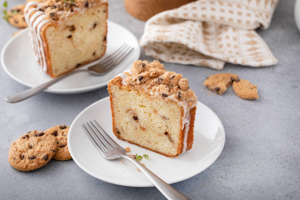 istock Chocolate chip cookie filled pound cake sliced, fun dessert idea 2194599388