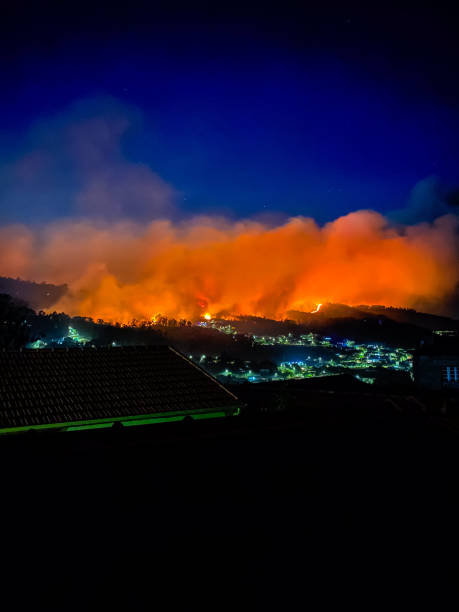 istock Severe forest fires near houses 2194608413
