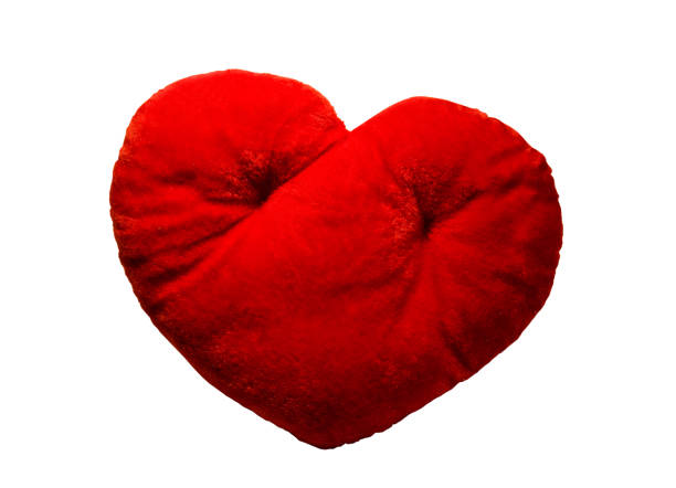 red heart toy isolated on white background