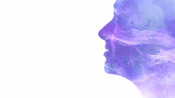 istock Spiritual silhouette enlightenment aura mist face 2194618065