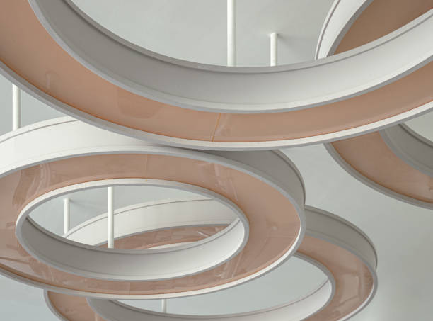 istock The Rounded ceiling mounted light fixtures with modern LED light bulb. 2194618520