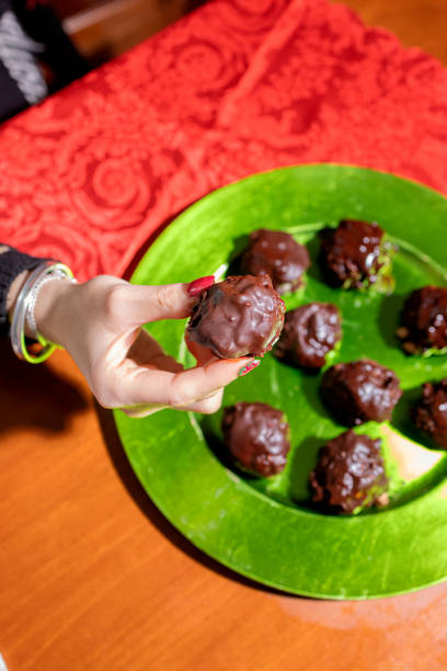 istock Chocolate Truffles on a Festive Plate 2194629598