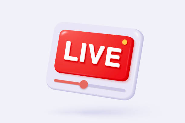 istock 3D live stream icon on social media browser, emotion in cinema frame. Social media playing video promote the idea of passive revenue generation. 3D live entertainment icon vector render illustration 2194633933