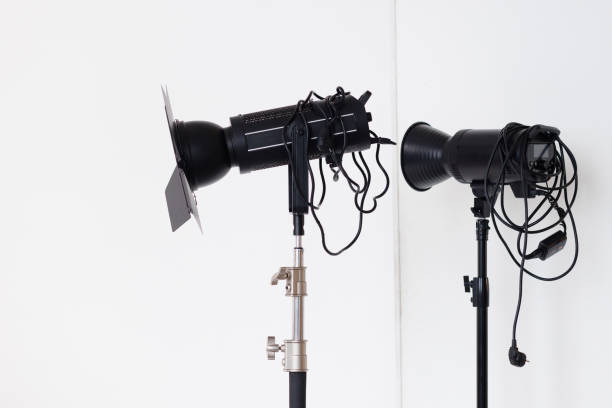 istock Professional lighting equipment isolated on white, set. Copy space. 2194651668