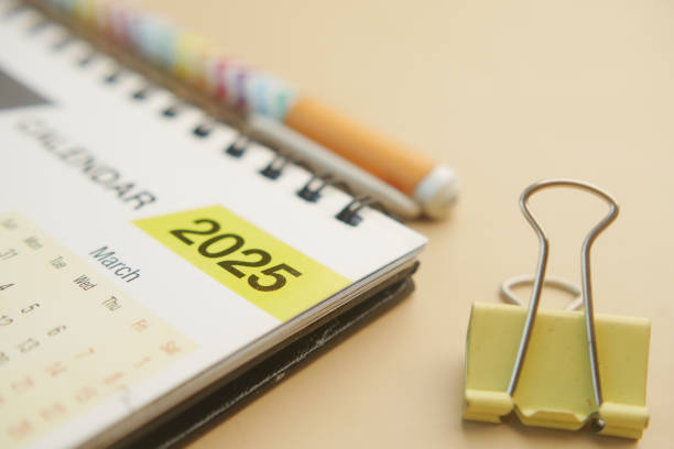 istock 2025 year calendar on office desk 2194654302