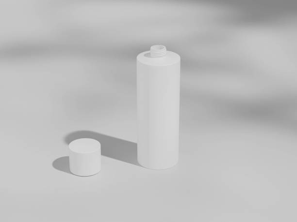 istock round plastic bottle mockup, open skrew cap cylindrical water bottle packaging, liquid skincare and cosmetic container, personal care product round shape tube packaging, white PET Squeeze bottle 2194654361