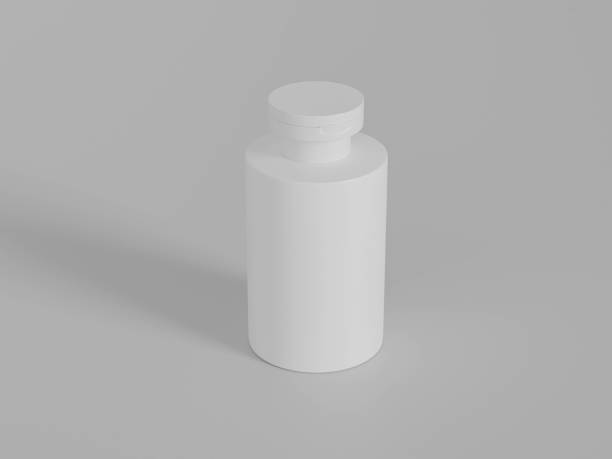 istock front view cylindrical bottle mockup, PET plastic water bottle packaging, short liquid skincare and cosmetic bottle, personal care product tube packaging, flip top cap squeeze liquid container 2194654362