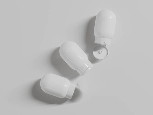 istock white cylindrical bottles mockup, Upside Down Squeeze Lotion Bottles with Flip Top Cap packaging, round shapedmpoo coantainer, inverted shampoo bottles mockup, open flip cap capsule shape packaging 2194654735