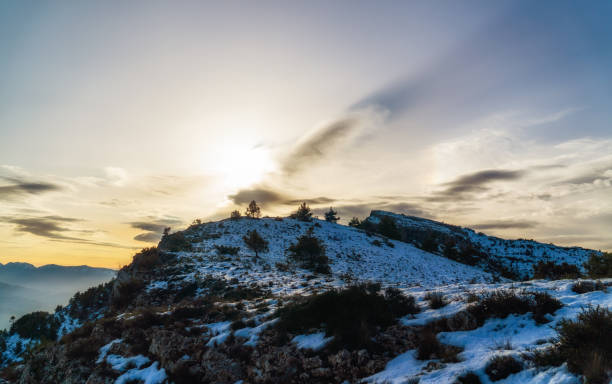 istock Montcabrer mountain peak covered with snow in winter, alicante, spain 2194659042