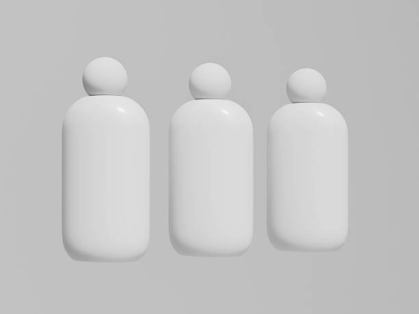 istock oval bottles with round shape skrew cap mockup, front view oval shape PET plastic bottles, squeeze liquid skincare and cosmetic bottles, personal care product tube packaging, skrew cap HDPE container 2194661863