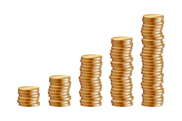 istock Gold coin flying 3d. Money spin side top view render. Golden insurance empty badge. Gamble slot png isolated background. Casino prize explosion icon with falling game circle chips. Dollar cash jackpot 2194685257