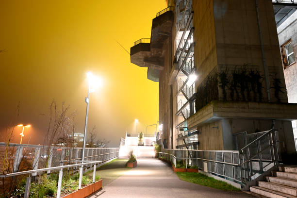 The famous Hamburg Air-Raid Shelter by night
