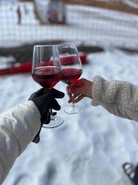 istock Glasses of Beverage in a Cold Outdoor Scene 2194687413