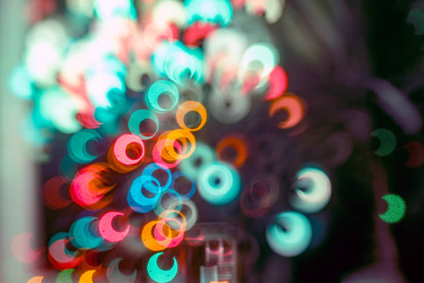 blurred and unclear, abstract, colorful, different shapes and brightness lights, color diversity, suitable for background, holiday concept