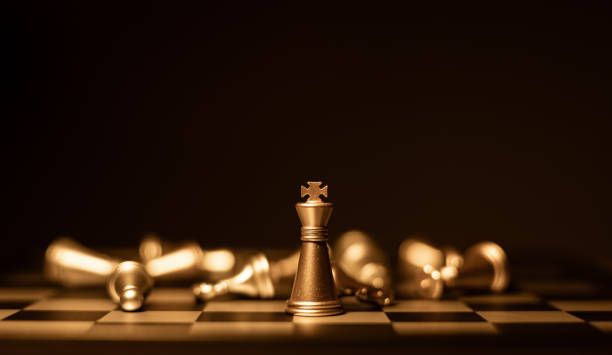 Chess game on chessboard, business concept