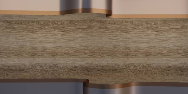 Background, wooden floor and ribbon, 3D illustration