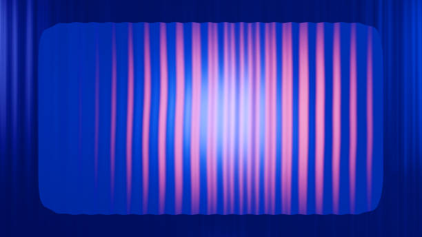 Abstract glass fractal wavy lines in blue and pink create a vibrant visual effect. 3d rendering