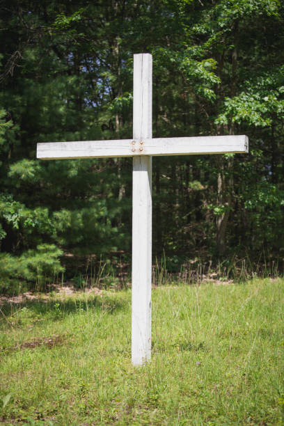 istock White Wooden Cross Religious Symbol 2194707017